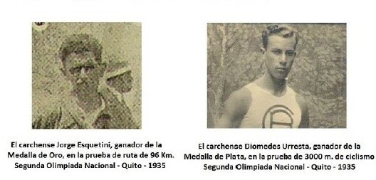 El Jorge Esquitini y el Diomedes Urresta en la segunda olimpiada nacional en Quito de 1935
